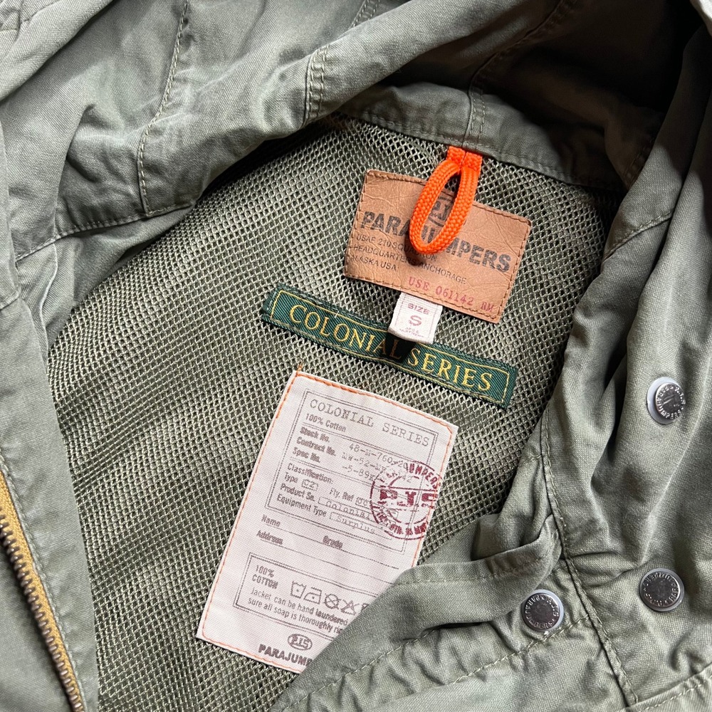 Parajumpers Colonial Series Green Cotton Field Jacket Hooded Parka Womens Small - Picture 5 of 7